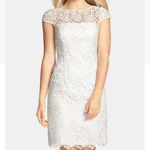 Adrianna Papell Cap Sleeve Lace Sheath Dress